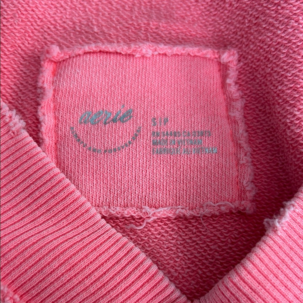 Aerie Bright Pink V-Neck Sweater - Picture 2 of 3
